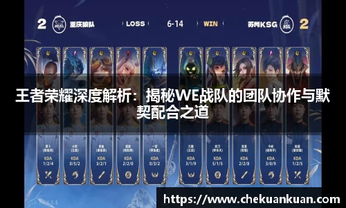 王者荣耀深度解析：揭秘WE战队的团队协作与默契配合之道