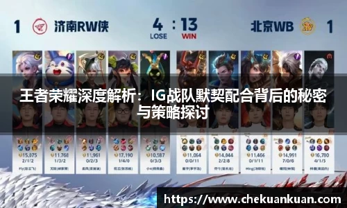 王者荣耀深度解析：IG战队默契配合背后的秘密与策略探讨